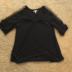 Black mid-sleeve top